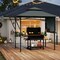 13 x 5 Feet Dual Side Awnings Grill Gazebo with 2 Shelves Adjustable Shadow and Metal Frame